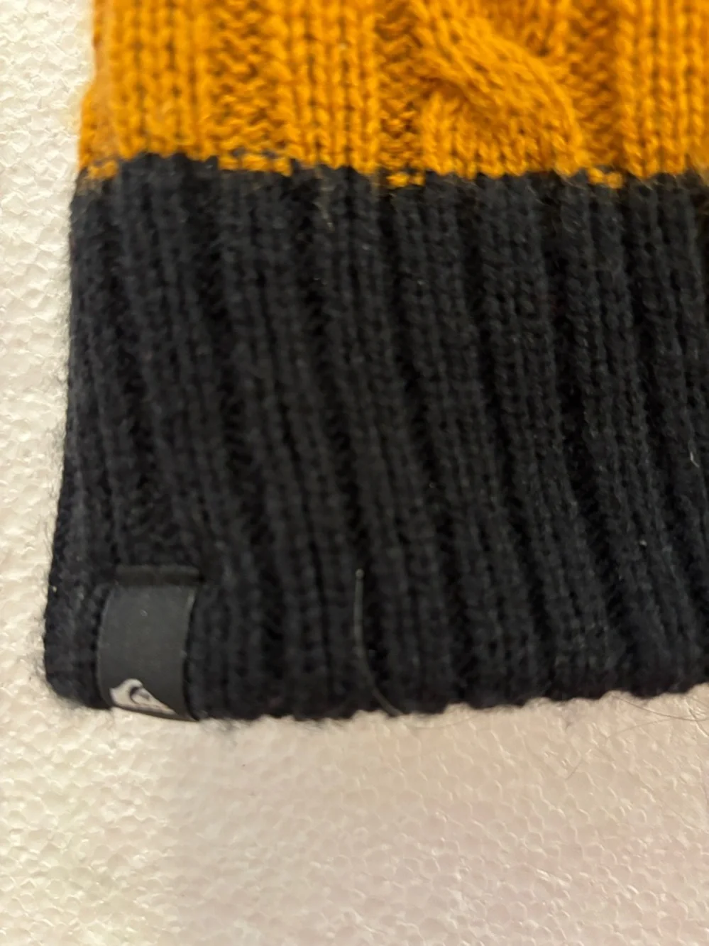 Quiksilver Black Ribbed Knit Beanie